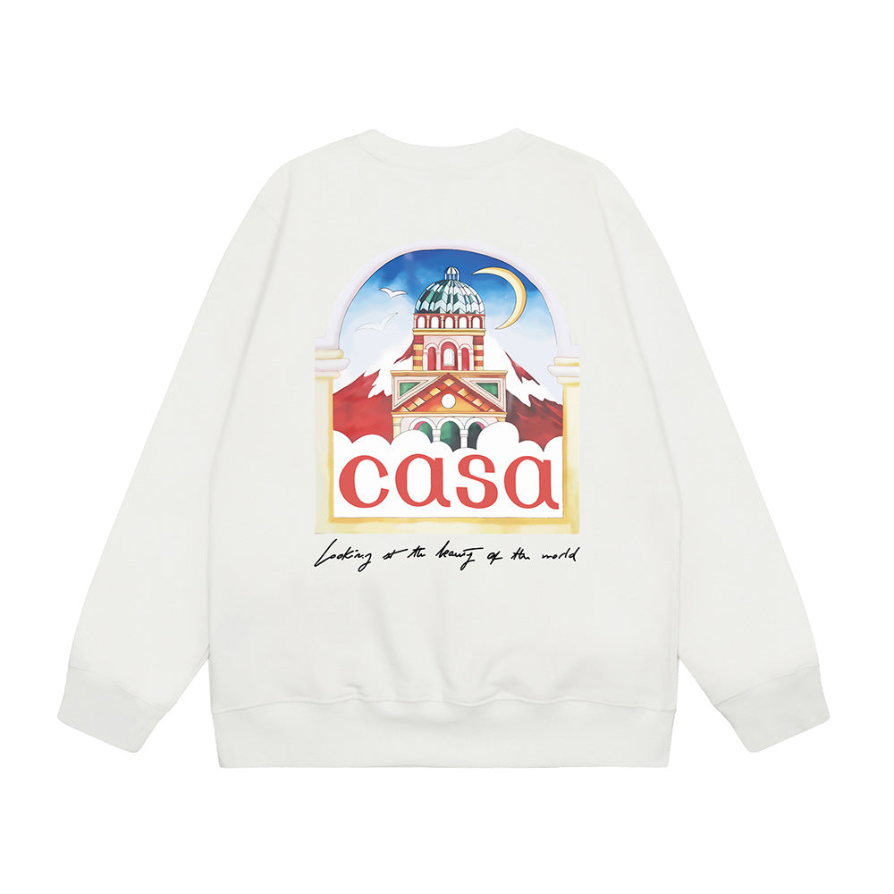 Casablanca Graphic Print Crew Neck French Terry Sweatshirt Unisex