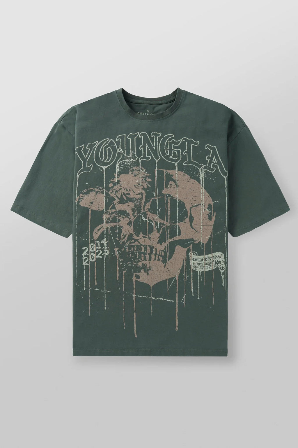 YOUNGLA 4116 Floral Skull Tees