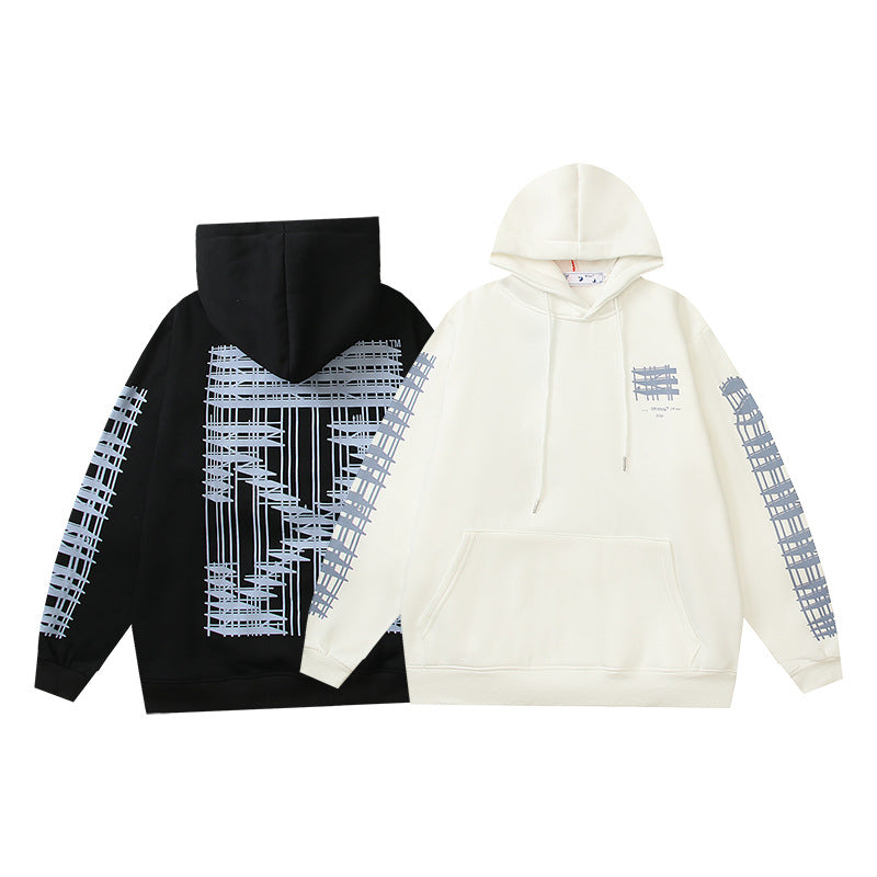 Off White Arrow Graphic Print Hoodie Streetwear Unisex