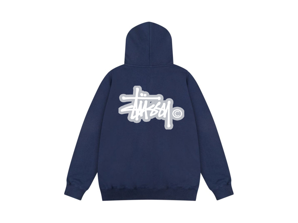Stussy Zip Up Hoodie Multi Graphic Letter Print Streetwear Jacket