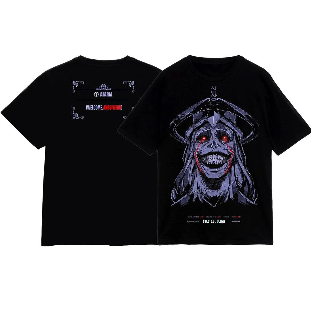 Streetwear-Shirt im Gothic-Stil von Saint Michael mit Grafik – Unisex Oversized Baumwoll-T-Shirt