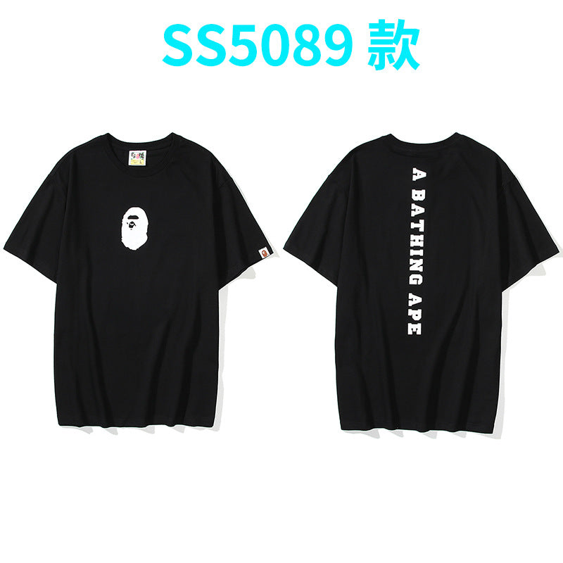 BAPE Shark Camo Graphic Tee Loose Unisex Streetwear T-Shirt