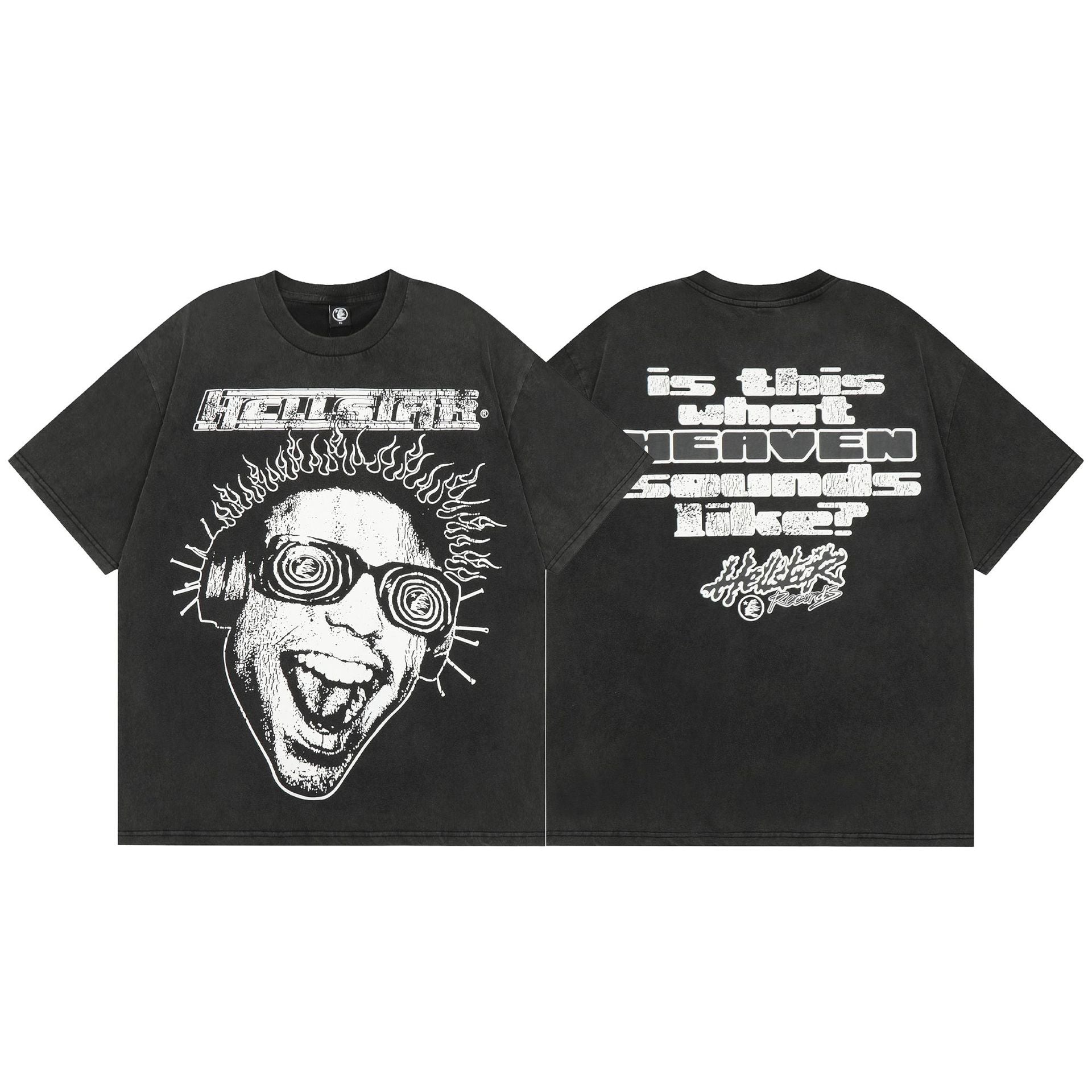 Y2K Hellstar Style Grafik Unisex Oversized Streetwear Baumwoll-T-Shirt