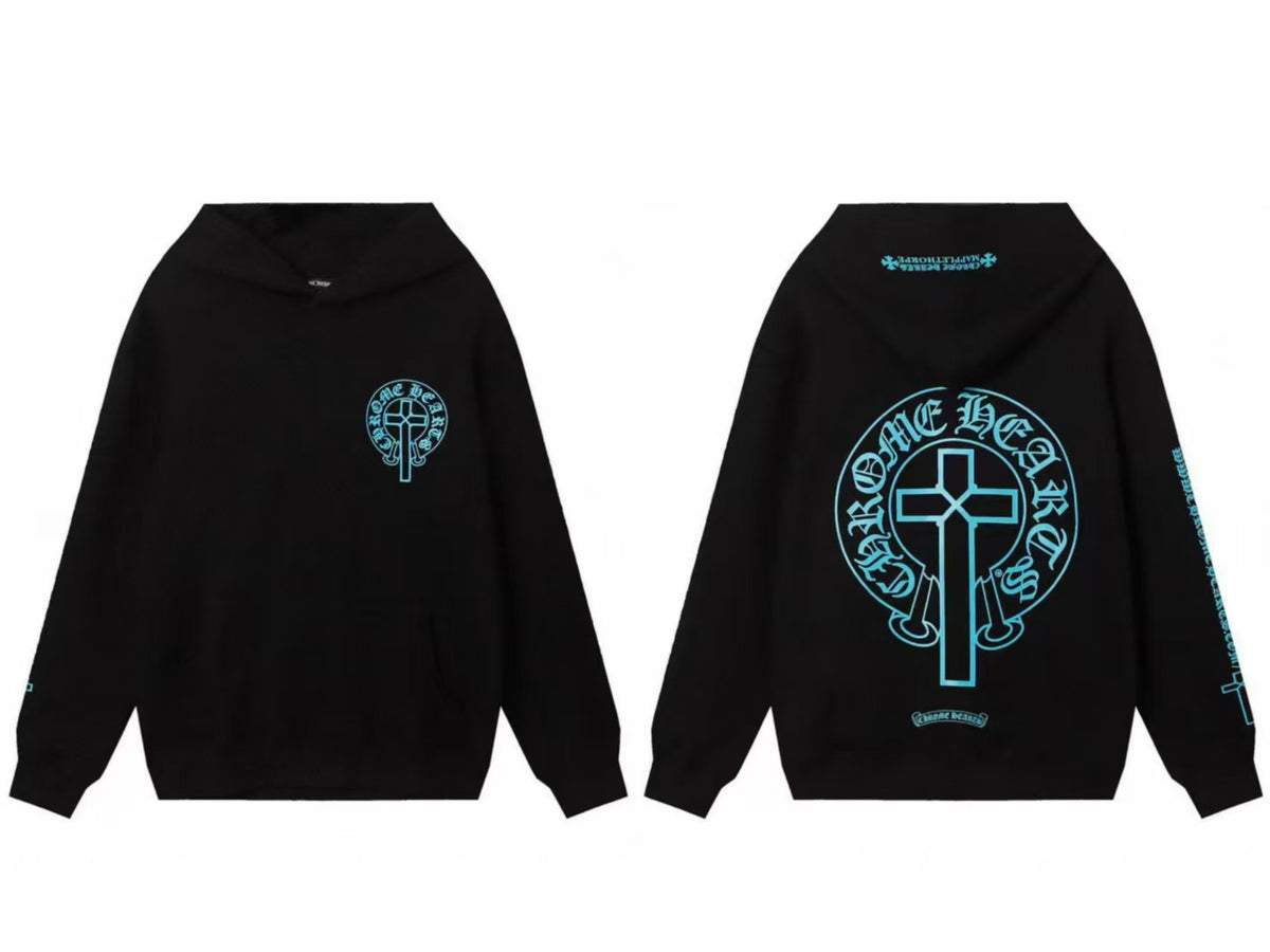 Chrome Hearts Gothic Graphic Print Pullover Hoodie Streetwear Unisex