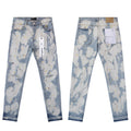 Purple Brand Splash Paint Ripped Skinny Denim Jeans Unisex