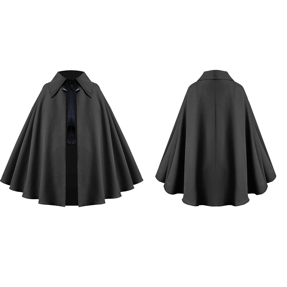 Halloween Medieval Short Cape Stand Collar Multi‑Color Cosplay Cloak