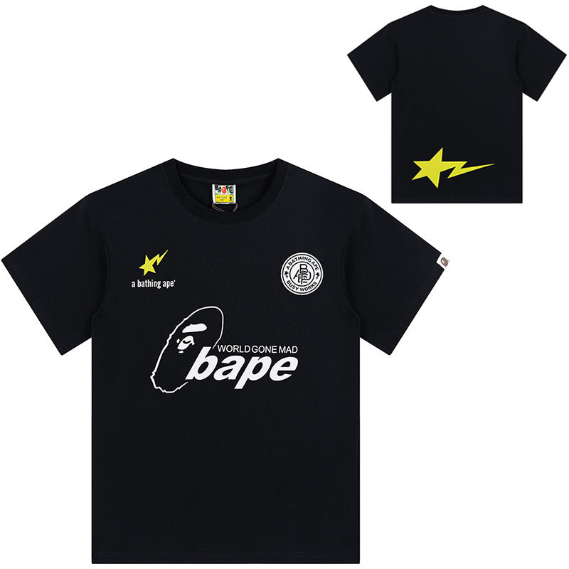 BAPE Camo Shark Ape Head Print Crew Neck Short Sleeve T‑Shirt Unisex