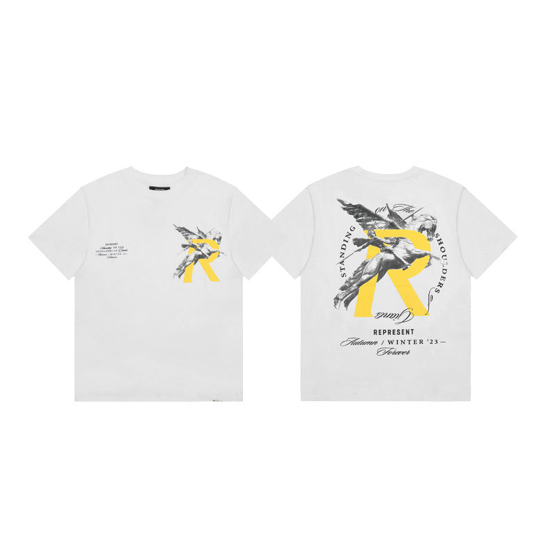 Represent Shark Washed Graphic Oversized Tee Streetwear Unisex