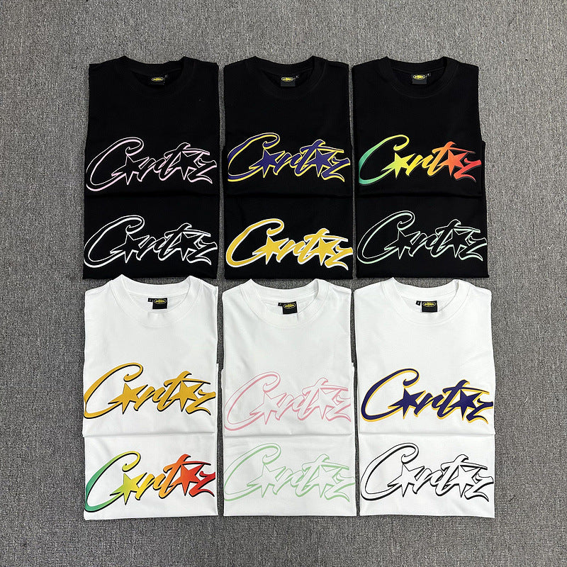 Corteiz Alcatraz Logo Letter Crew Neck Short Sleeve T‑Shirt Unisex