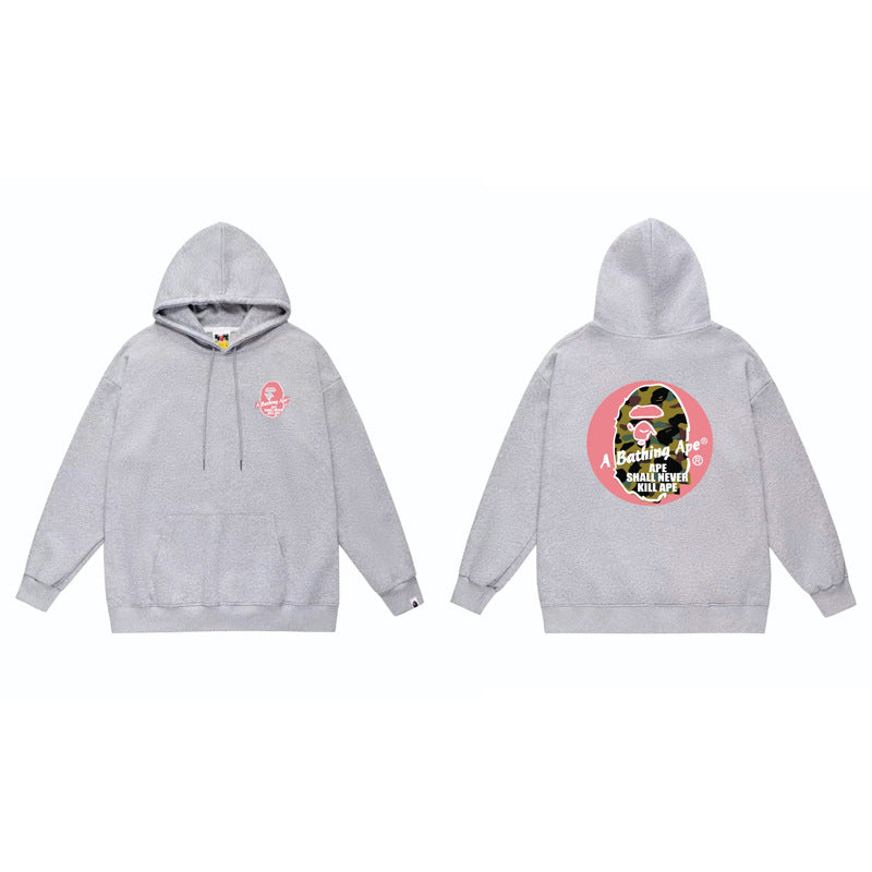 BAPE x Stussy Shark Graphic Hoodie Street Cotton Pullover Sweatshirt