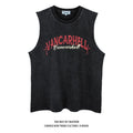 Vintage Washed Graphic Tank Top Mens American Street Sleeveless Tee