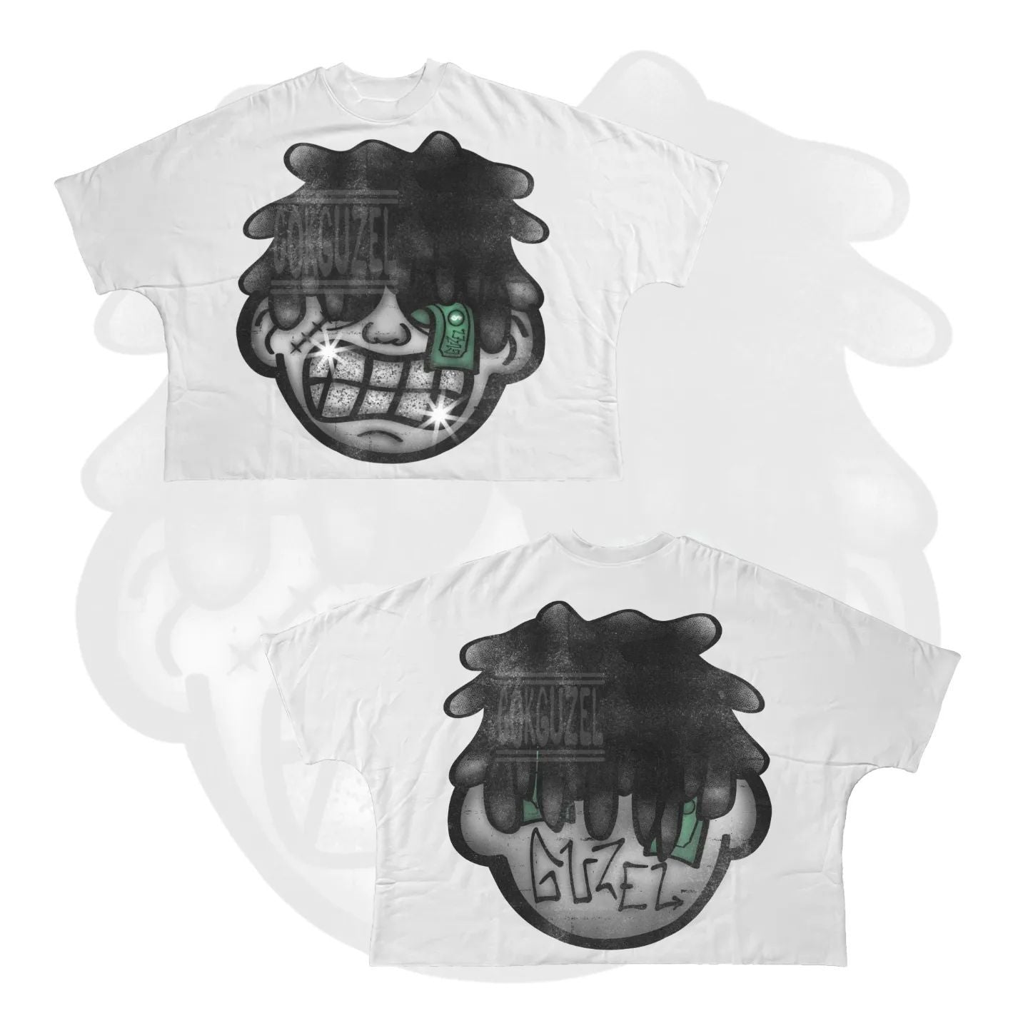 Y2K Hip-Hop-Cartoon-Charakter-Grafik Unisex Oversized Streetwear Baumwoll-T-Shirt