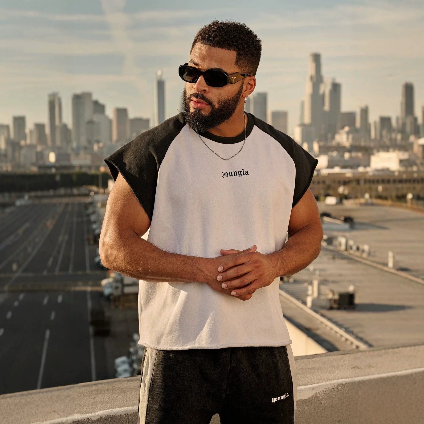 YOUNGLA 4243 Raw Raglan Tanks