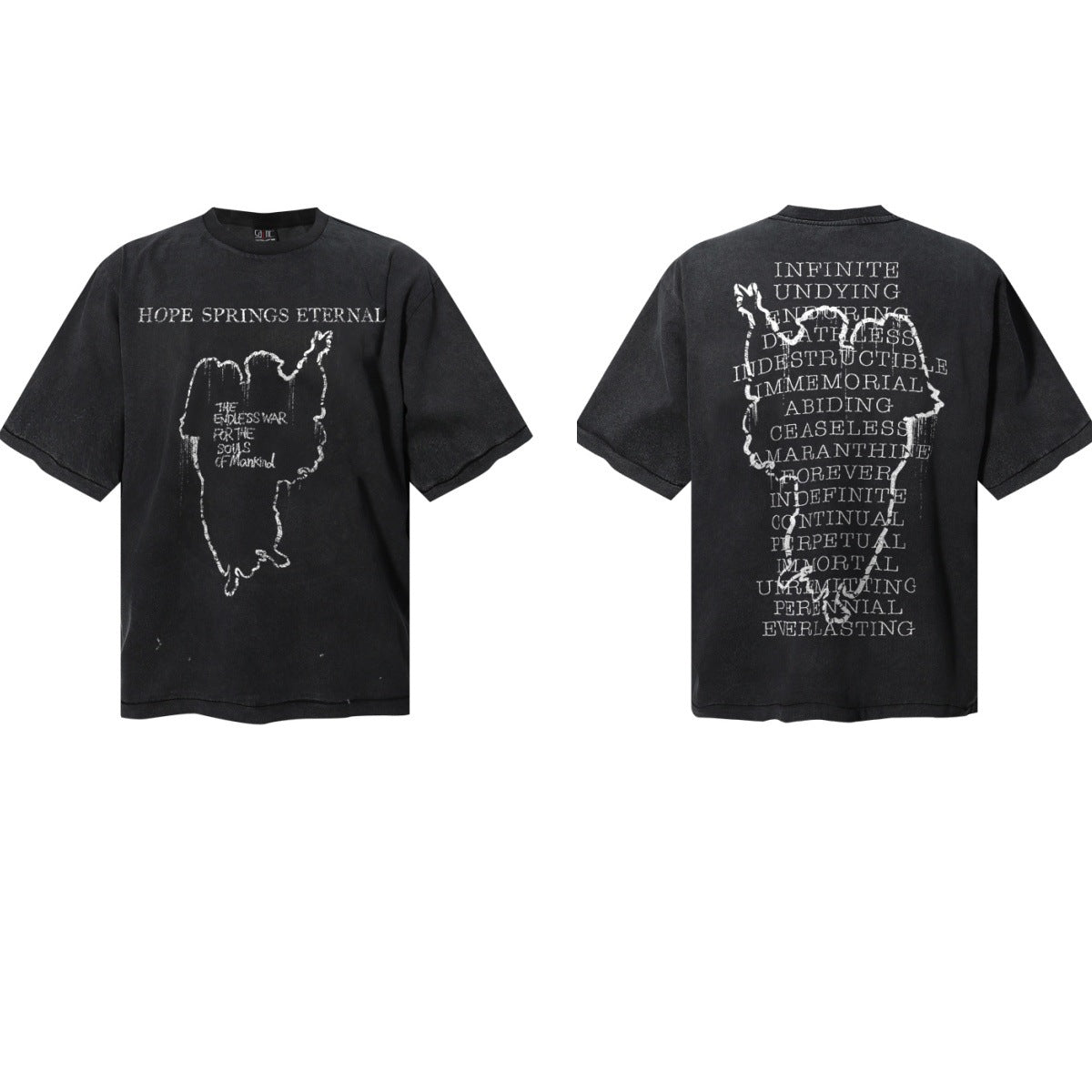Saint Michael Vintage Washed Graphic Print Loose Streetwear T-Shirt