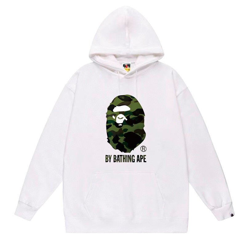 BAPE Ape Head Graphic Hoodie Camo Print Loose Cotton Pullover
