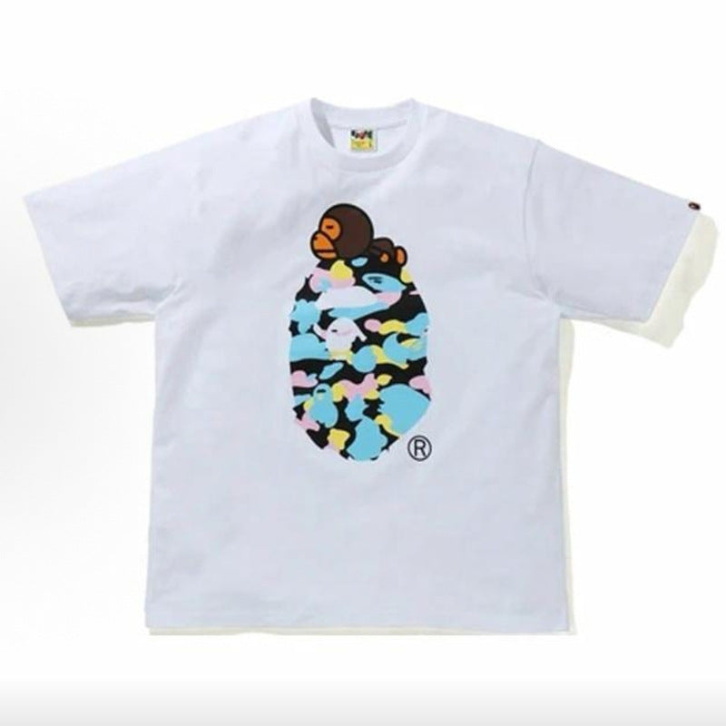 BAPE Ape Head Cartoon Print Loose Unisex Short Sleeve T-Shirt