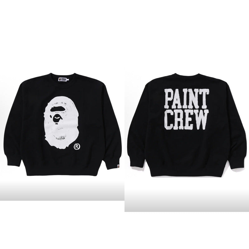 Bape Camo Ape Head Graphic Washed Oversized Crewneck Streetwear