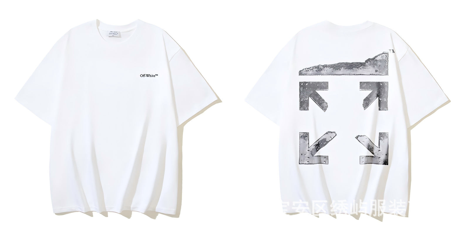 Figure Arrow Graphic Print Streetwear Crew Neck Short Sleeve T Shirt