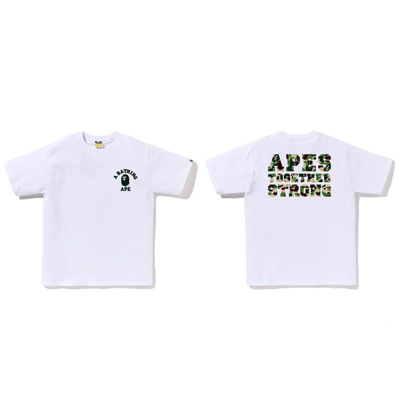 Bape Ape Head Graphic Short Sleeve Tee Streetwear Unisex