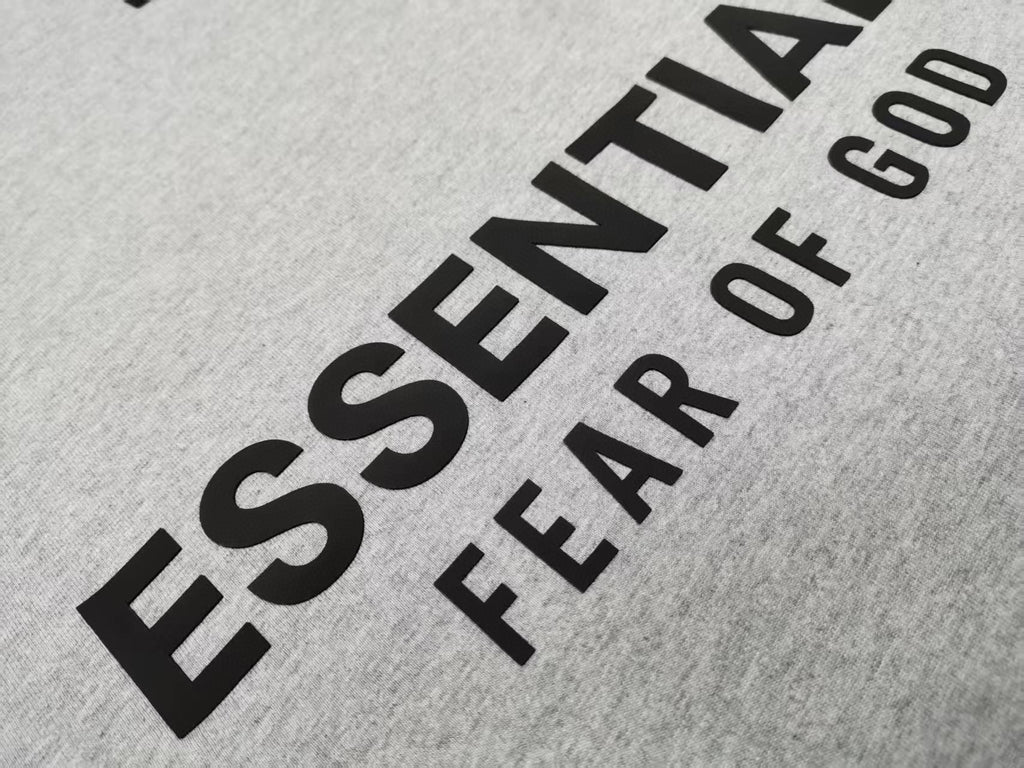 Fear Of God Essentials Rubber Print Letter Crew Neck Short Sleeve T Shirt
