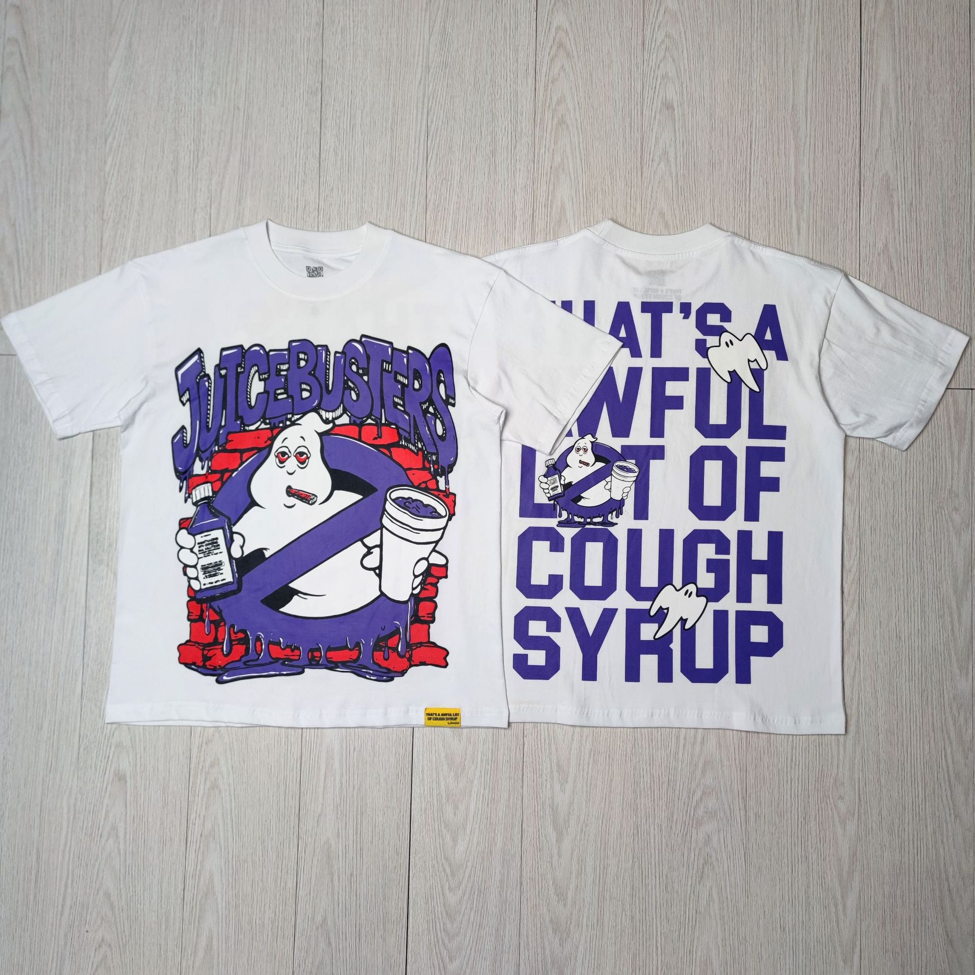 ALOCS Cough Syrup Letter Graphic Short Sleeve Tee Streetwear Unisex