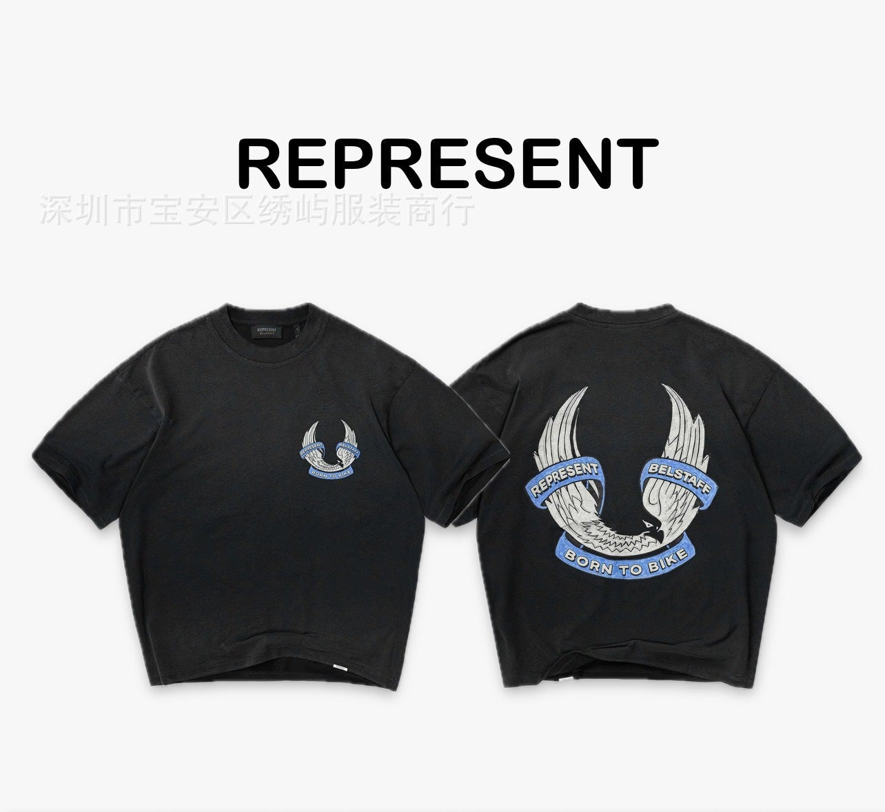 Represent Cartoon Graphic Crew Neck Short Sleeve T Shirt