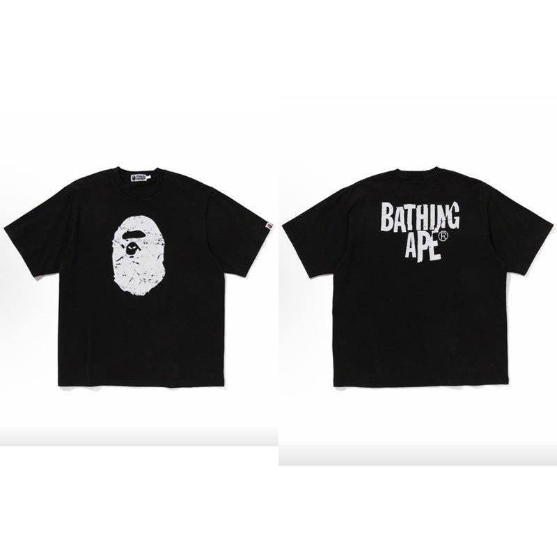 BAPE Ape Head Cartoon Print Loose Unisex Short Sleeve T-Shirt