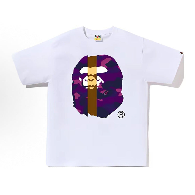 BAPE Ape Head Shark Print Loose Casual Unisex Short Sleeve T-Shirt