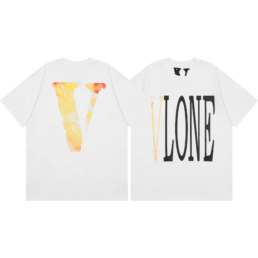 Vlone Big V Letter Graphic Short Sleeve Tee Streetwear Unisex