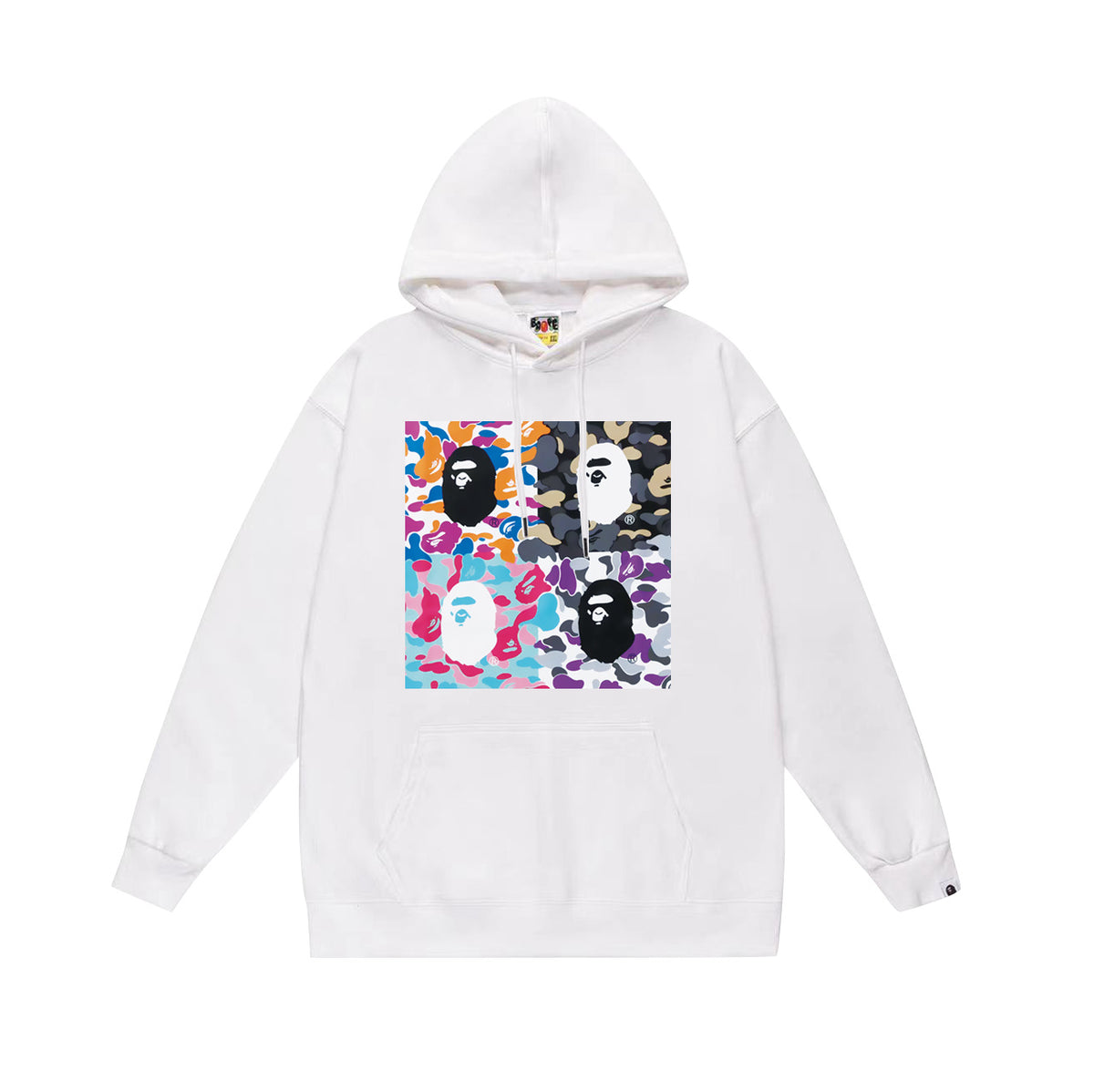 BAPE Hoodie Multi Camo Ape Head Print Street Fleece Pullover