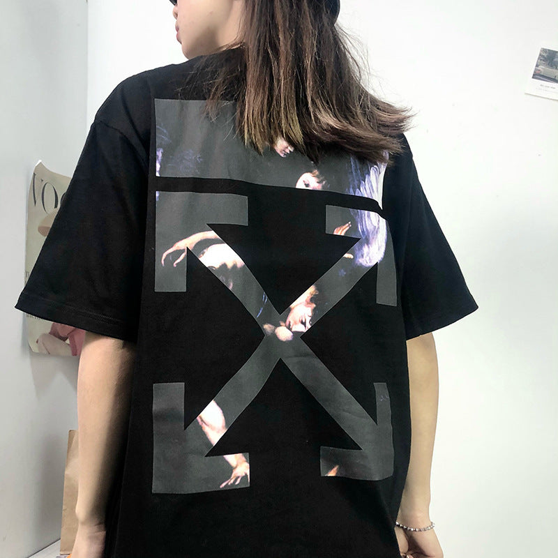 Off‑White Melt Arrow Gradient Splash Ink Crew Neck T‑Shirt Unisex