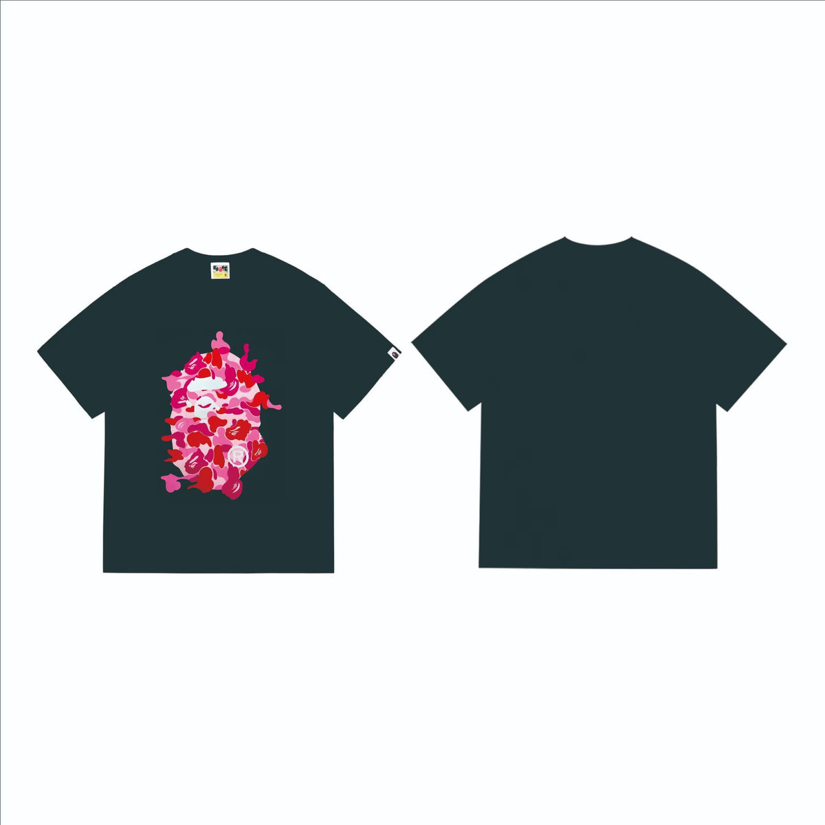 Bape Multi‑Ape‑Head Graphic Oversized Tee Streetwear Unisex