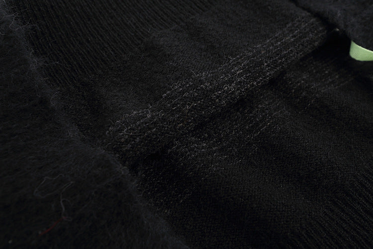 Gradient Dye Arrow Graphic Crew Neck Knit Sweater