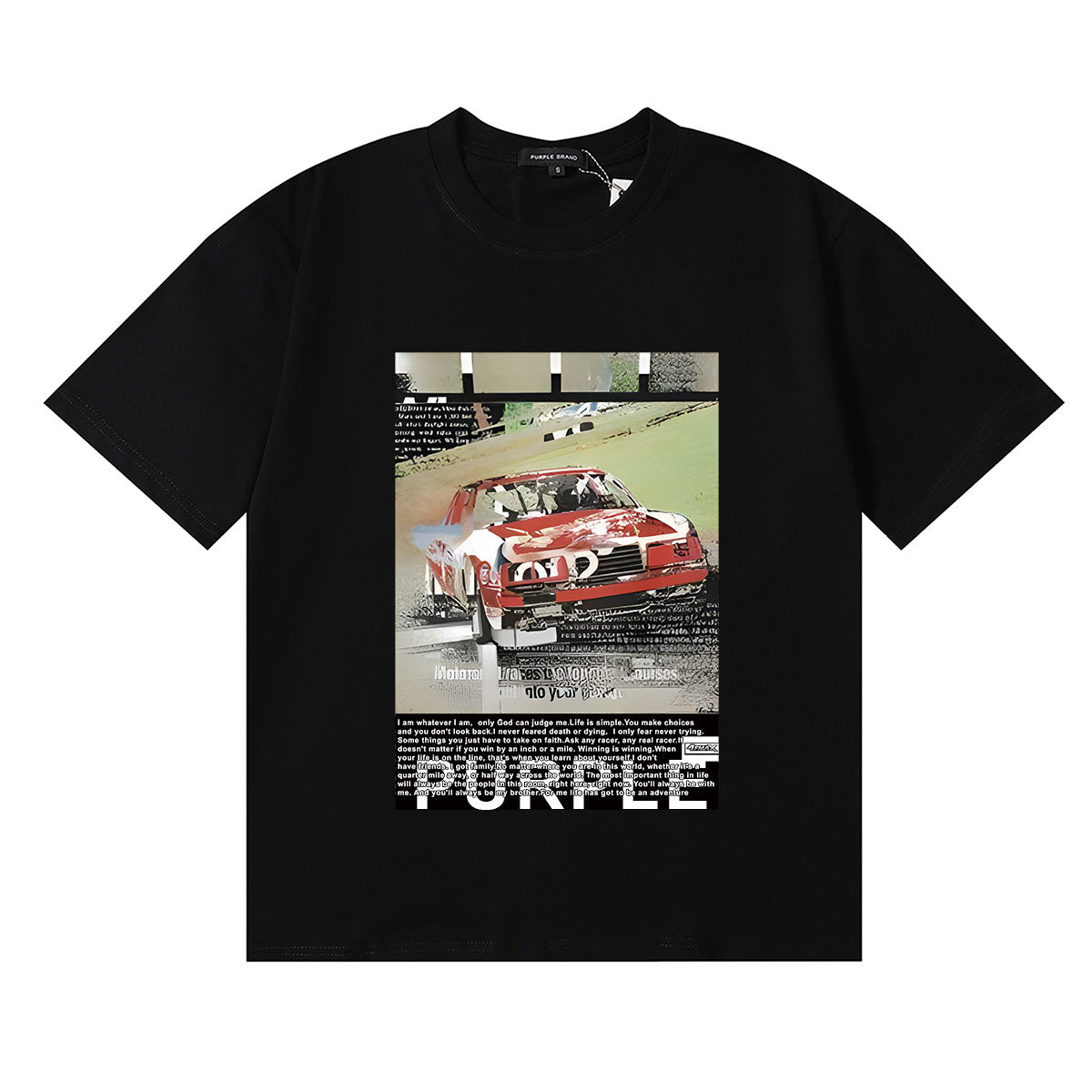 Purple Brand Graphic Tee Loose Unisex Vintage Streetwear T-Shirt
