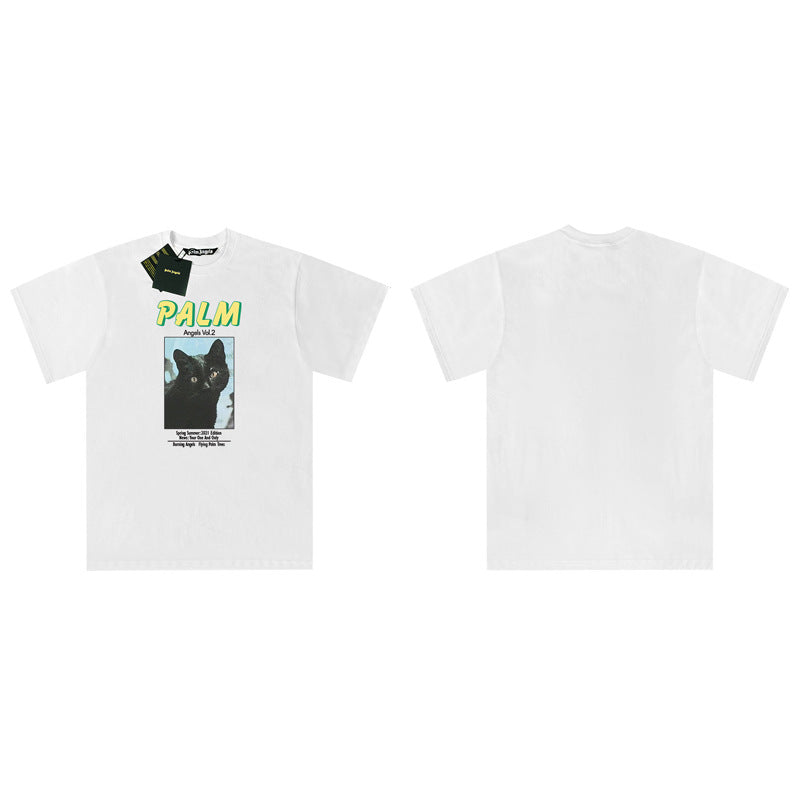 Palm Angels Graphic Print Tee Loose Crew Neck Streetwear T-Shirt