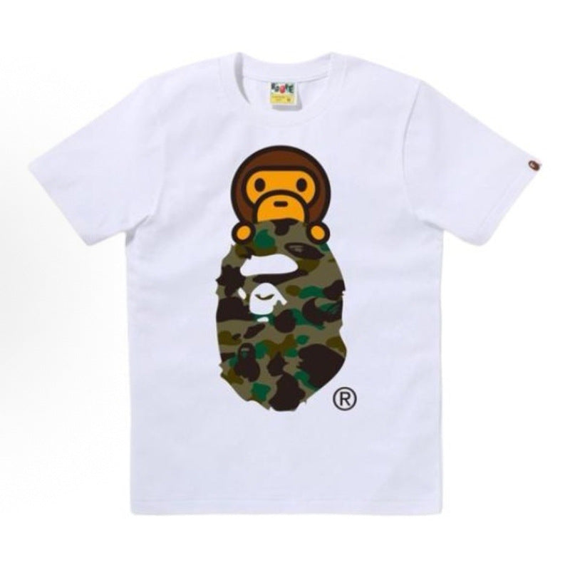 BAPE Ape Head Shark Print Unisex Casual T-Shirt