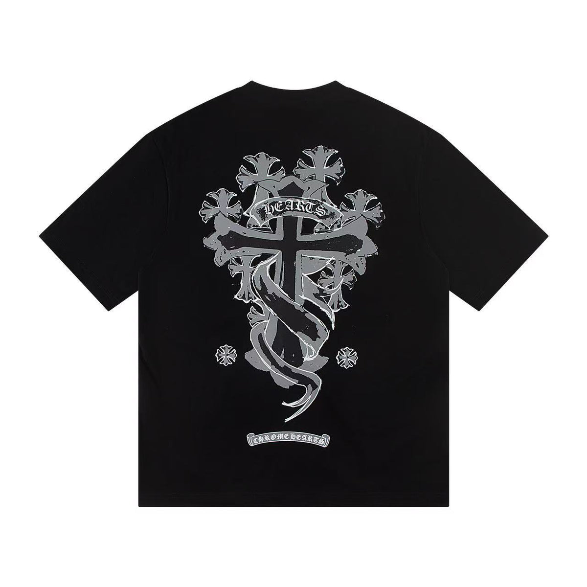 Chrome Hearts Horseshoe Cross Print Short Sleeve Tee Unisex