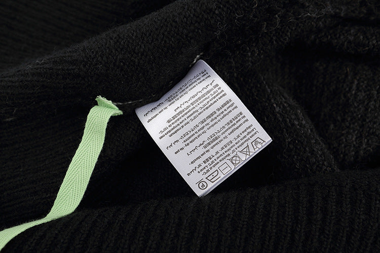 Gradient Dye Arrow Graphic Crew Neck Knit Sweater