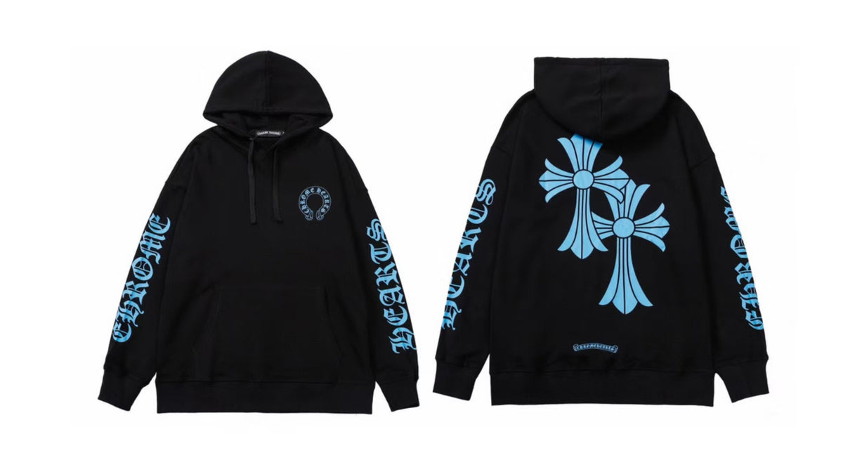 Chrome Hearts Gothic Graphic Print Pullover Hoodie Streetwear Unisex