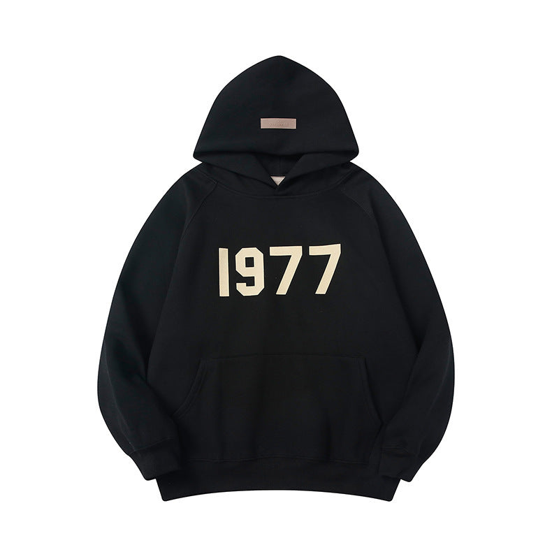 Fear of God ESSENTIALS 1977 Flocked Number Print Hoodie sweatpants