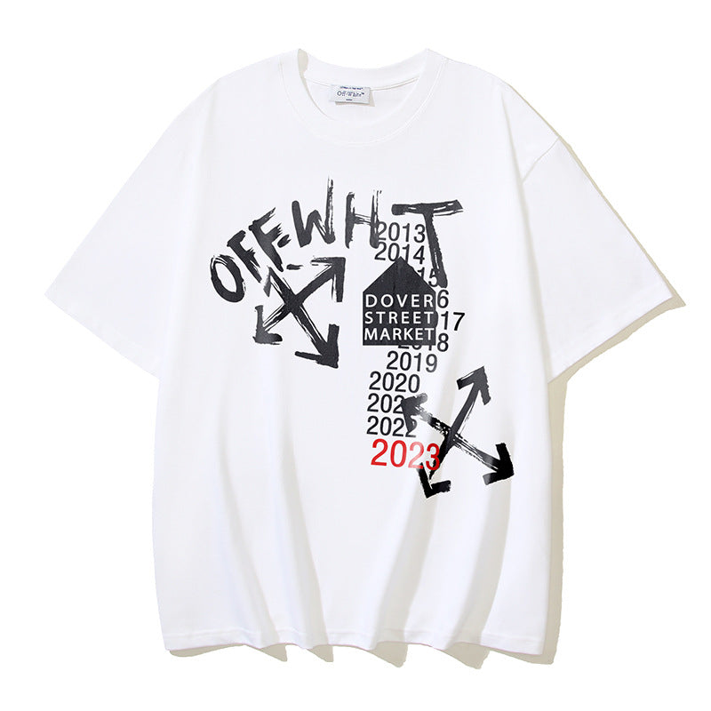 Off‑White Multi‑Sketch Arrow Graphic Oversized Tee Streetwear Unisex