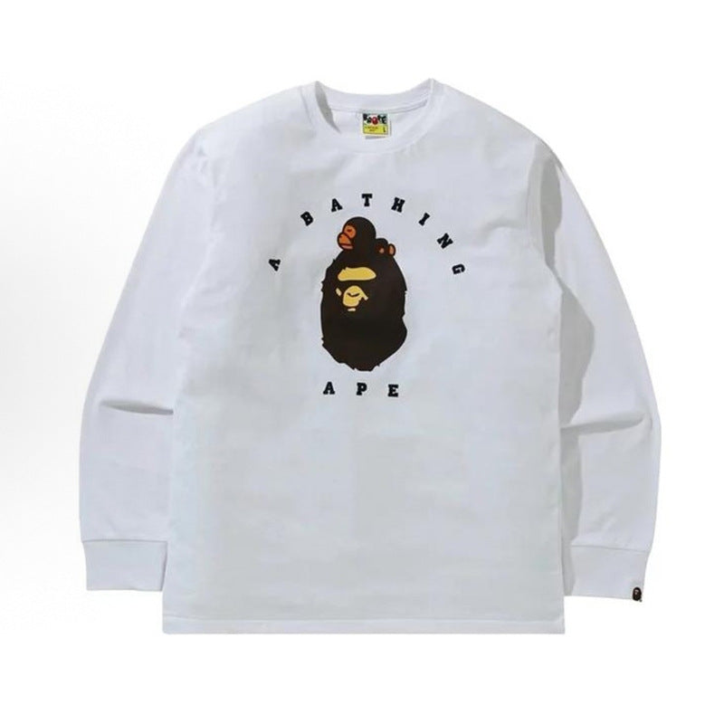 Bape Baby Milo Camo Ape Head Graphic Oversized Long Sleeve Tee Street