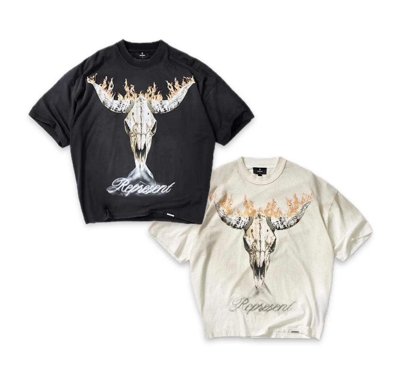 Represent Cartoon Graphic Crew Neck Short Sleeve T Shirt