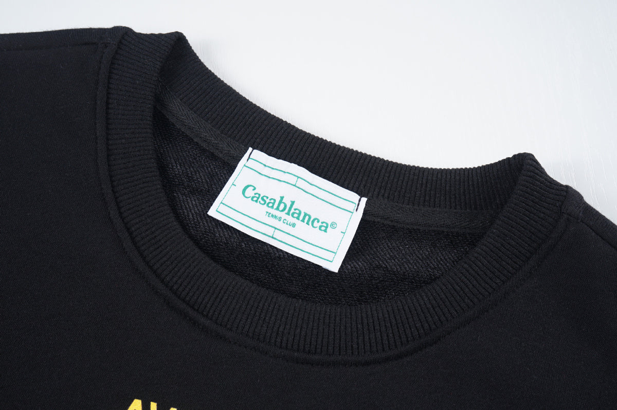 Casablanca Tennis Club Graphic Crewneck Sweatshirt Men Casual Pullover
