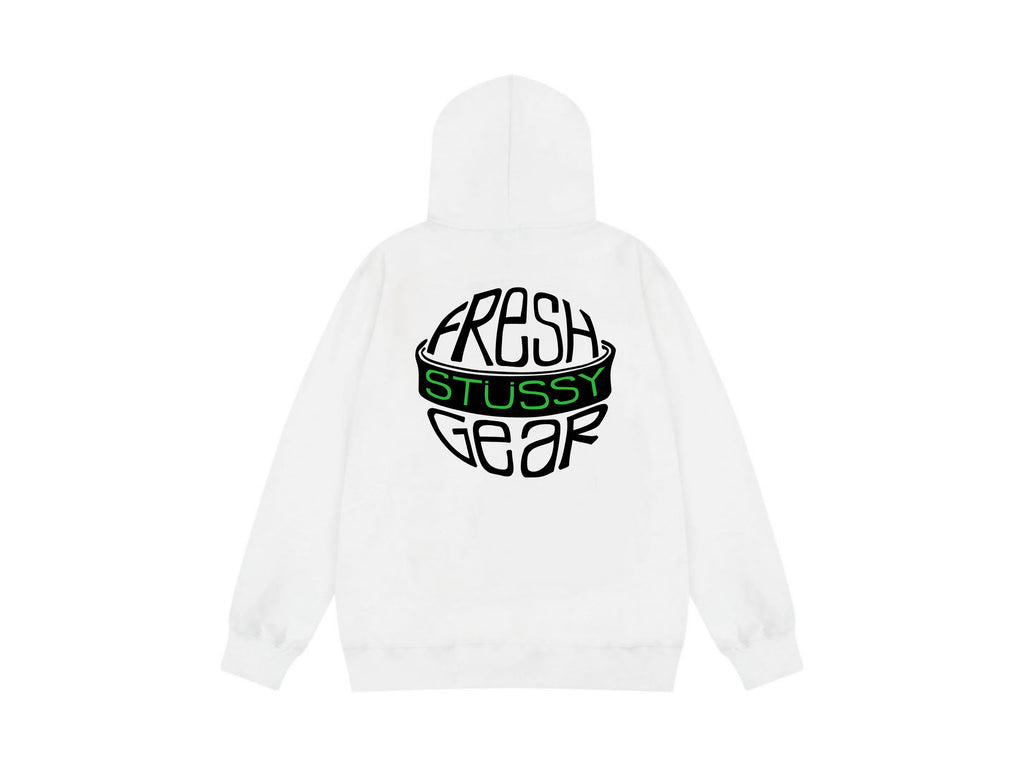 Stussy Zip Up Hoodie Multi Graphic Letter Print Streetwear Jacket