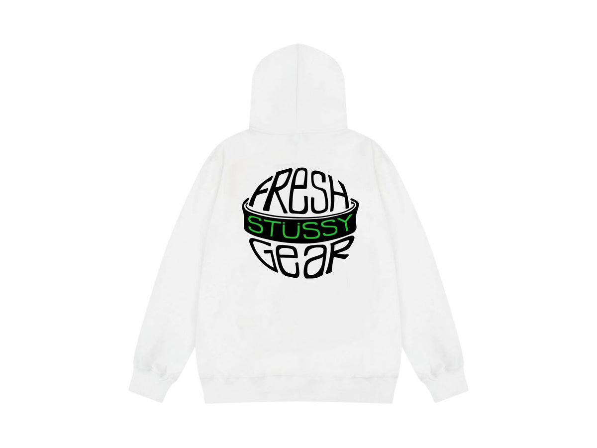 Stussy Zip Up Hoodie Multi Graphic Letter Print Streetwear Jacket
