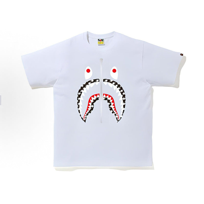 BAPE Ape Head Shark Print Unisex Casual T-Shirt