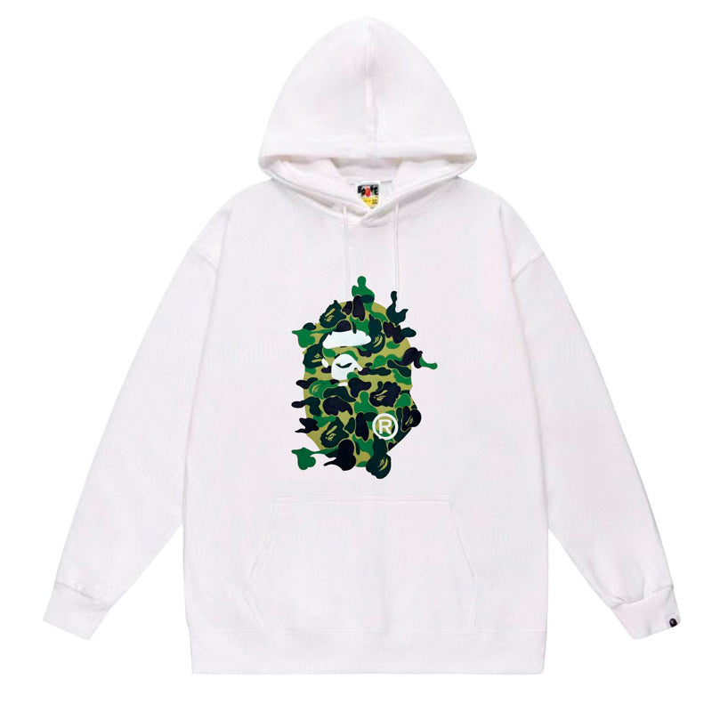 BAPE Ape Head Graphic Hoodie Camo Print Loose Cotton Pullover