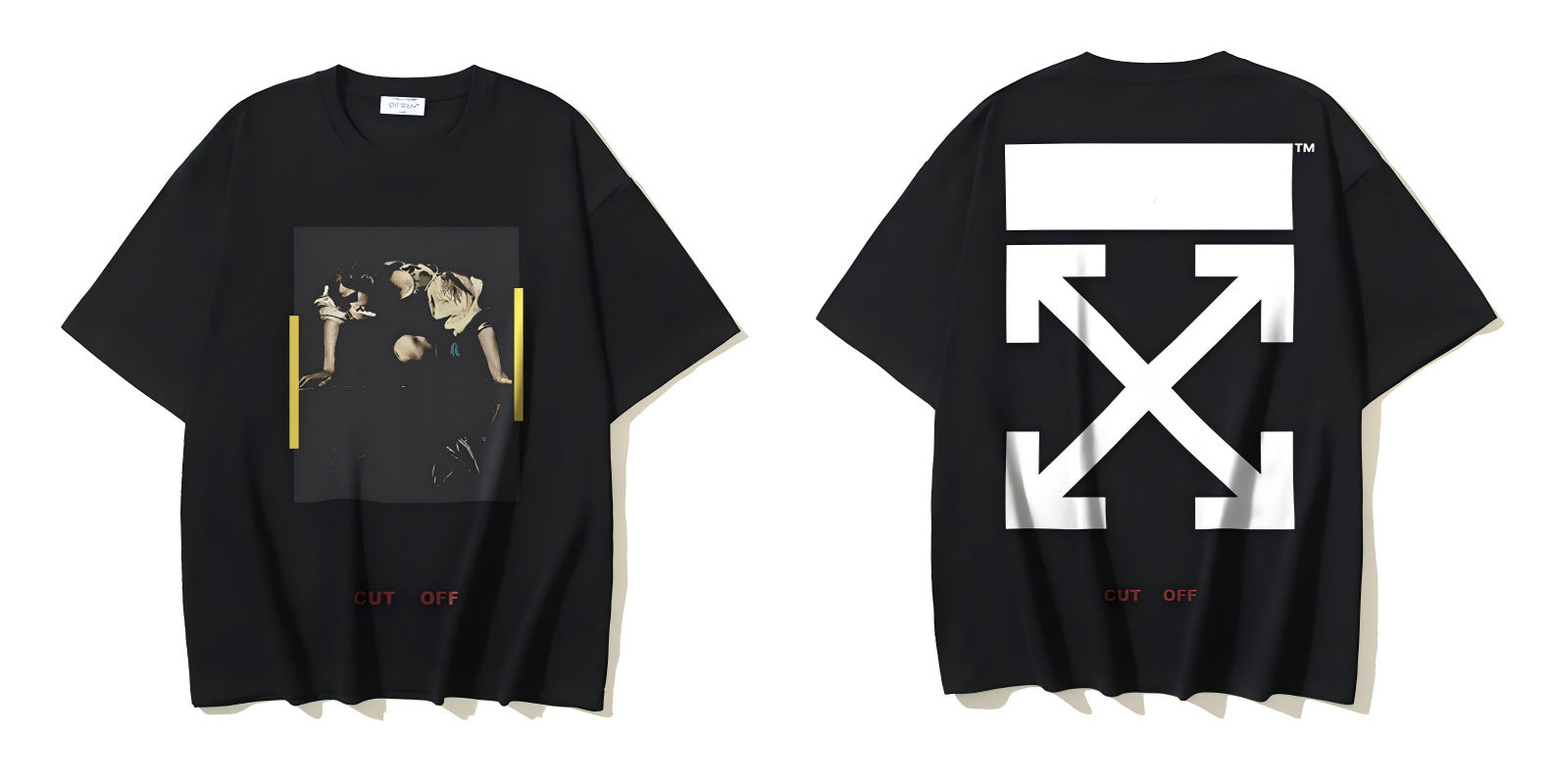 Figure Arrow Graphic Print Streetwear Crew Neck Short Sleeve T Shirt