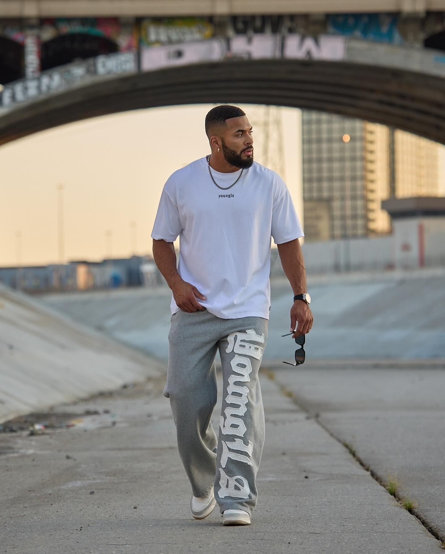 YOUNGLA 2127 Big Patch Sweats